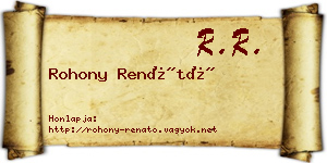 Rohony Renátó névjegykártya